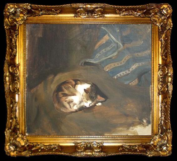 framed  Paul Raud Sleeping cat by Paul Raud, ta009-2