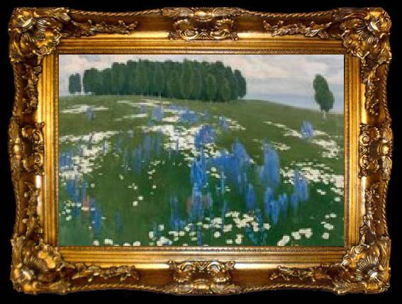 framed  Paul Raud Field of flowers, ta009-2