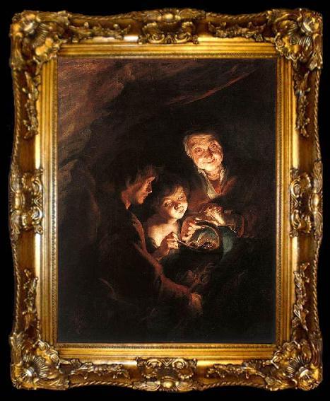 framed  Peter Paul Rubens Old Woman with a Basket of Coal, ta009-2