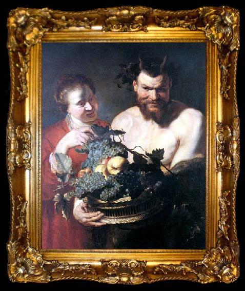 framed  Peter Paul Rubens Faun and a young woman, ta009-2