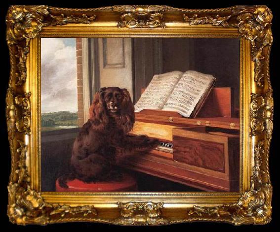 framed  Philip Reinagle Portrait of an Extraordinary Musical Dog, ta009-2