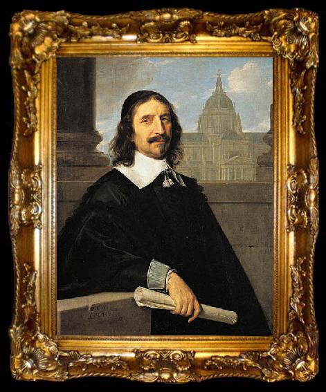 framed  Philippe de Champaigne Portrait of Jacques Lemercier, ta009-2