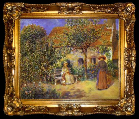 framed  Pierre-Auguste Renoir Photo of painting Garden Scene in Britanny., ta009-2