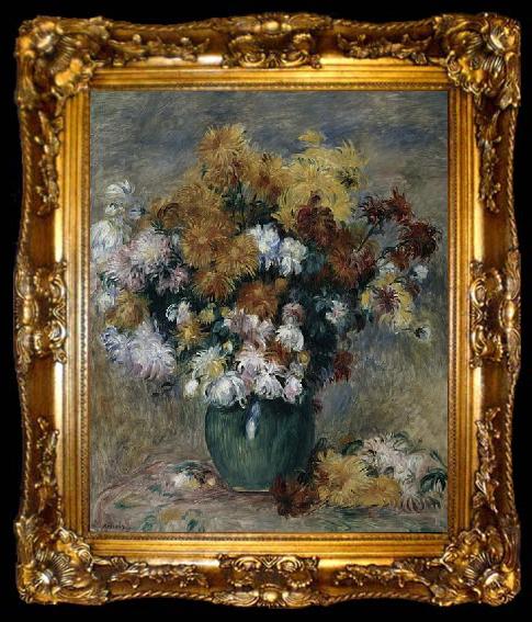 framed  Pierre-Auguste Renoir Bouquet of Chrysanthemums, ta009-2