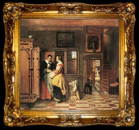 framed  Pieter de Hooch At the Linen Closet, ta009-2