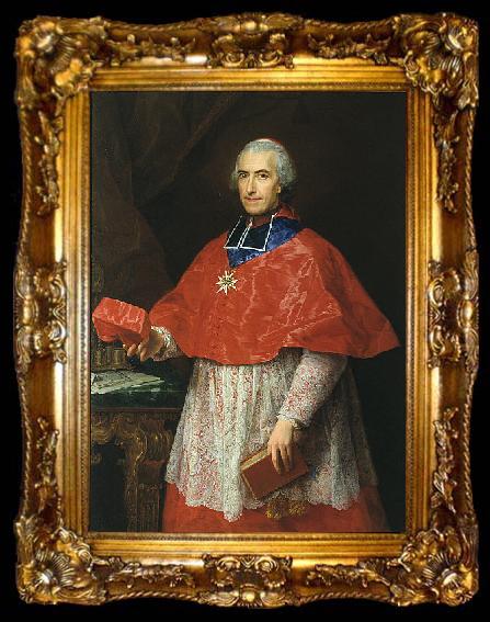 framed  Pompeo Batoni Portrait of Cardinal Jean Francois Joseph de Rochechouart, ta009-2