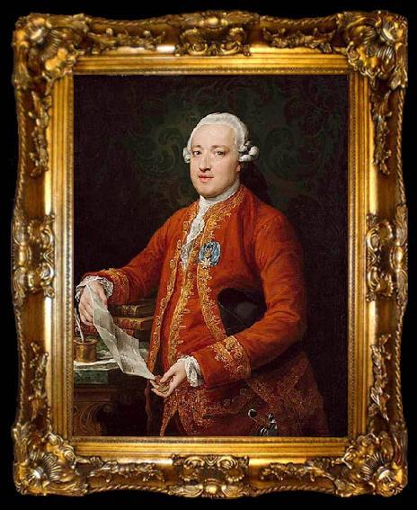 framed  Pompeo Batoni Portrait of Jose Monino, 1st Count of Floridablanca, ta009-2