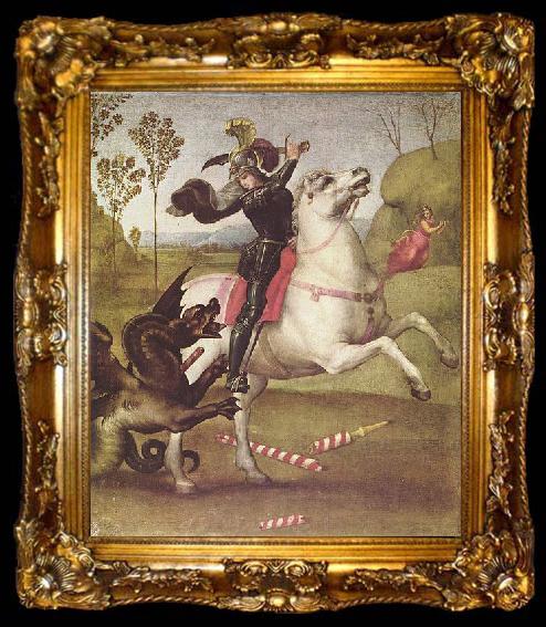 framed  RAFFAELLO Sanzio Hl. Georg im Kampf mit dem Drachen, ta009-2