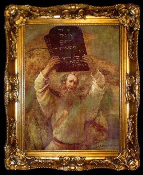 framed  REMBRANDT Harmenszoon van Rijn Moses mit den Gesetzestafeln, ta009-2