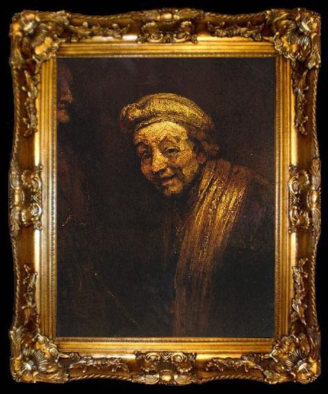 framed  Rembrandt Peale Selbstportrat mit Malstock, ta009-2