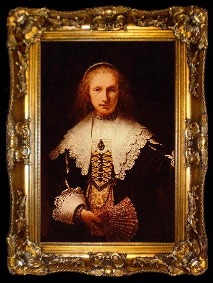framed  Rembrandt Peale Lady with a Fan, ta009-2