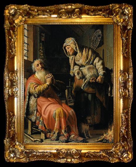 framed  Rembrandt Peale Tobit and Anna with the Kid goat, ta009-2