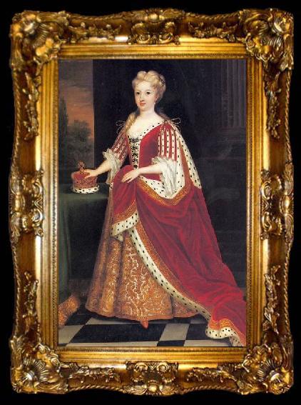 framed  Sir Godfrey Kneller Portrait of Caroline Wilhelmina of Brandenburg Ansbach, ta009-2