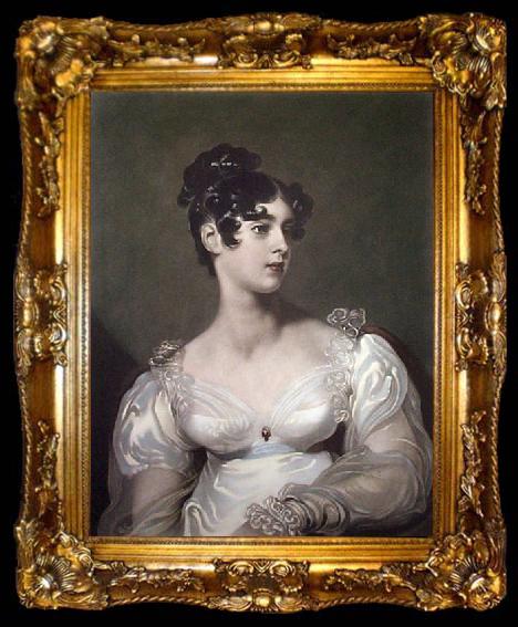 framed  Sir Thomas Lawrence Portrait of Lady Elizabeth Leveson-Gower, later Marchioness of Westminster, wife of the 2nd Marquess of Westminster, ta009-2