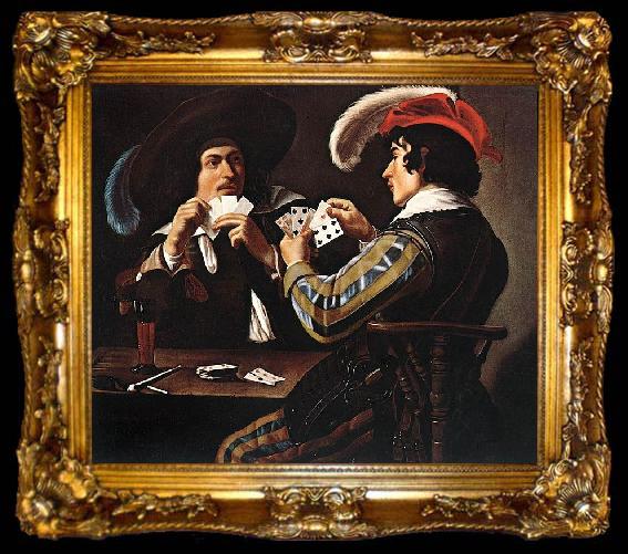 framed  Theodoor Rombouts Card Players, ta009-2