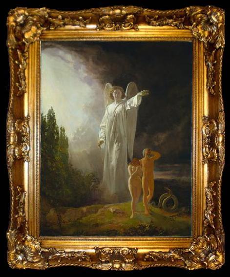framed  Thomas Faed Expulsion of Adam and Eve, ta009-2