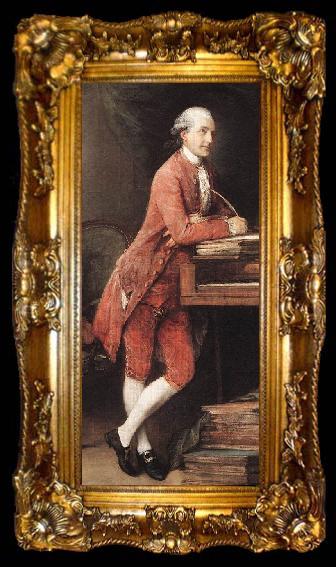 framed  Thomas Gainsborough Portrait of Johann Christian Fischer German composer, ta009-2