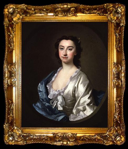 framed  Thomas Hudson Portrait of Susannah Maria Cibber, ta009-2