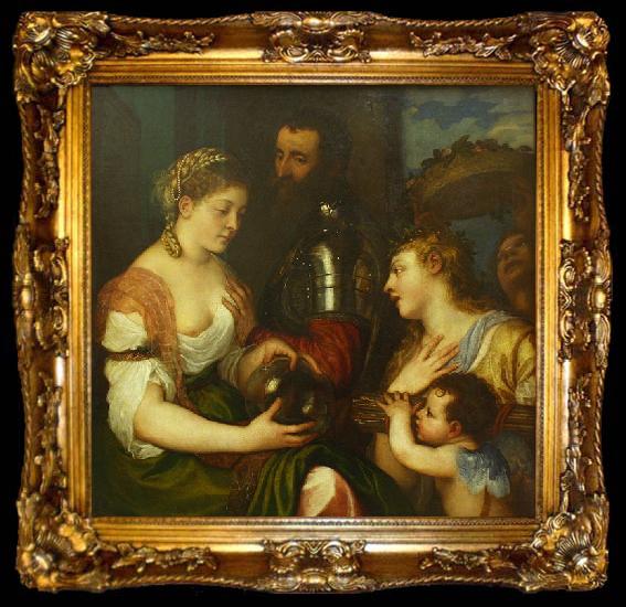 framed  Titian Conjugal allegory  Louvre, ta009-2