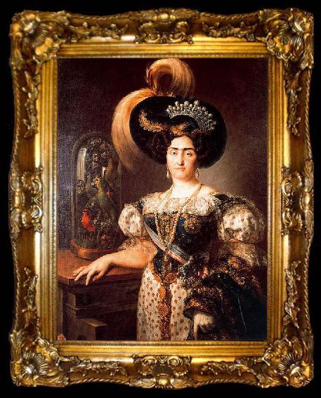 framed  Vicente Lopez y Portana Portrait of Maria Francisca de Assis de Braganca, ta009-2