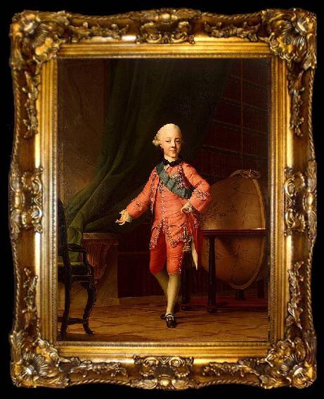 framed  Vigilius Eriksen Portrait of Grand Prince Paul Petrovich in the Classroom, ta009-2