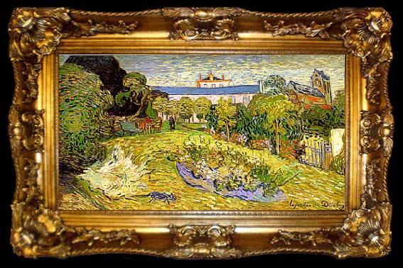 framed  Vincent Van Gogh Der Garten Daubignys, ta009-2