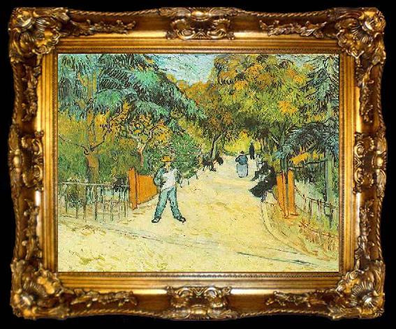 framed  Vincent Van Gogh Entrance to the Public Park in Arles, ta009-2