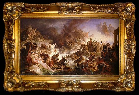 framed  Wilhelm von Kaulbach Battle of Salamis, ta009-2