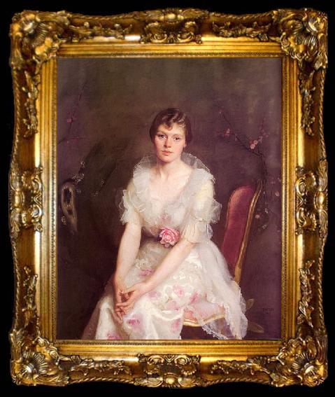 framed  William McGregor Paxton Portrait of Louise Converse, ta009-2