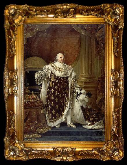 framed  antoine jean gros Portrait of Louis XVIII in his coronation robes, ta009-2