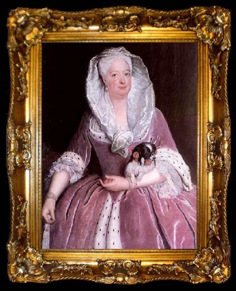 framed  antoine pesne Portrait of Sophie Dorothea von Preuben, ta009-2