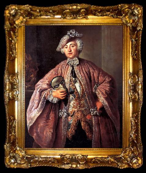 framed  antoine pesne Portrait of Franz Isaak von Chasot, ta009-2