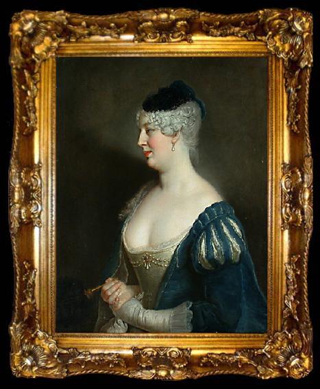 framed  antoine pesne Portrait of Henriette von Zerbsten, ta009-2