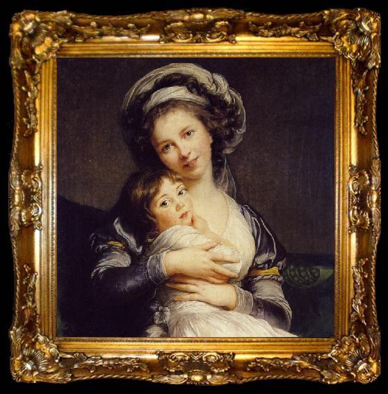 framed  eisabeth Vige-Lebrun Turban with Her Child, ta009-2