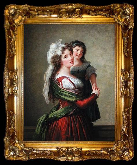 framed  elisabeth vigee-lebrun Madame Rousseau et sa fille., ta009-2