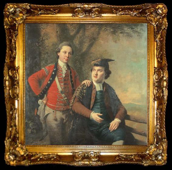 framed  royal academy Double portrait of General Richard Wilford of the British Army and his contemporary Sir Levett Hanson., ta009-2