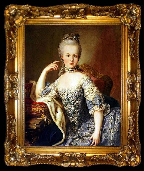 framed  unknow artist Portrait of Archduchess Maria Antonia of Austria, ta009-2