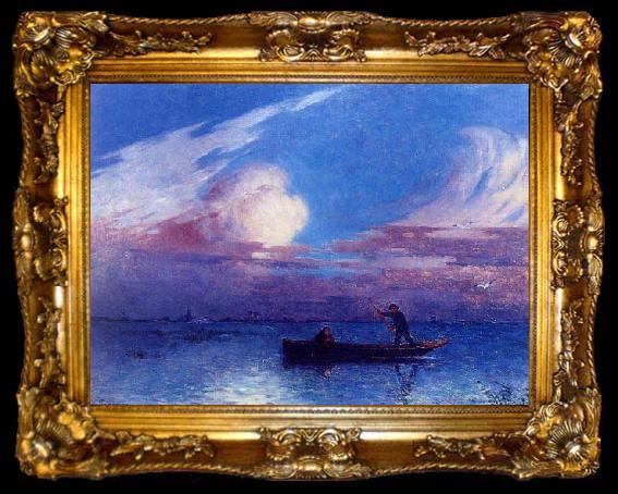 framed  unknow artist Boating at Night in Briere, ta009-2