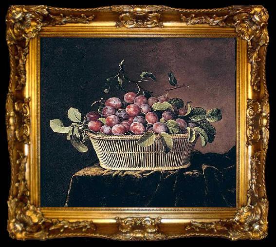 framed  unknow artist Basket of Plums, ta009-2