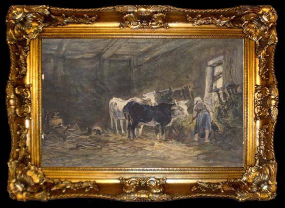 framed  unknow artist In a barn., ta009-2