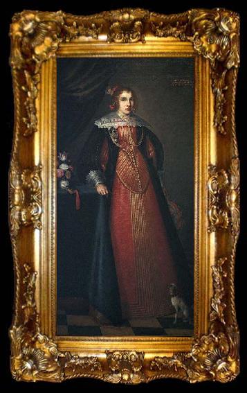 framed  unknow artist Portrait of Camilla Spinola,, ta009-2