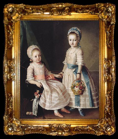 framed  unknow artist Portrait of Two Sisters, ta009-2