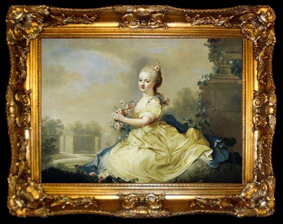 framed  unknow artist Portrait of Maria Josepha Hermengilde, princess of Liechtenstein later Esterhazy, ta009-2