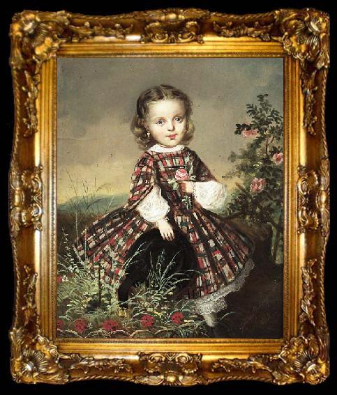 framed  unknow artist Francisca Keban geboren 27.Januar 1858, gemalt 2.Dezember 1861, ta009-2