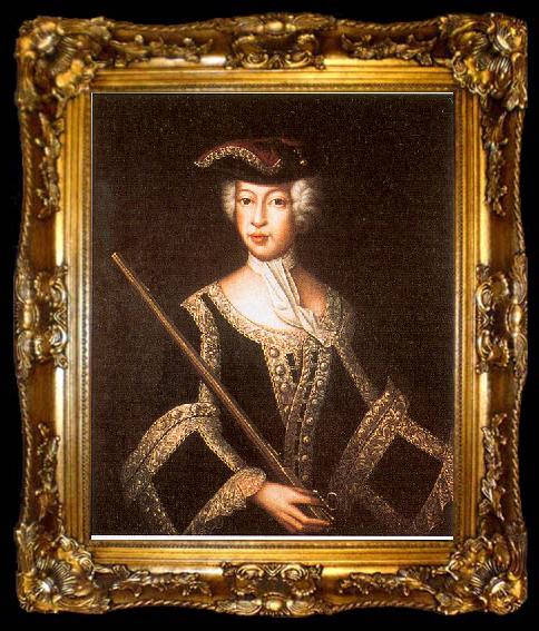 framed  unknow artist Portrait of Maria Antonia of Furstenberg (1760-1797), daughter of Josef Friedrich of Hohenzollern-Hechingen, ta009-2