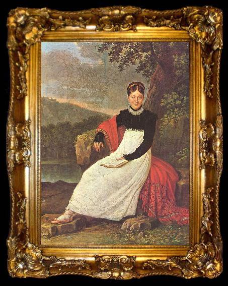 framed  unknow artist Portrait de Caroline Bonaparte, ta009-2