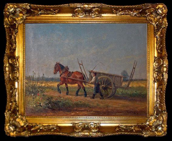 framed  unknow artist Farmer with horse and cart, ta009-2
