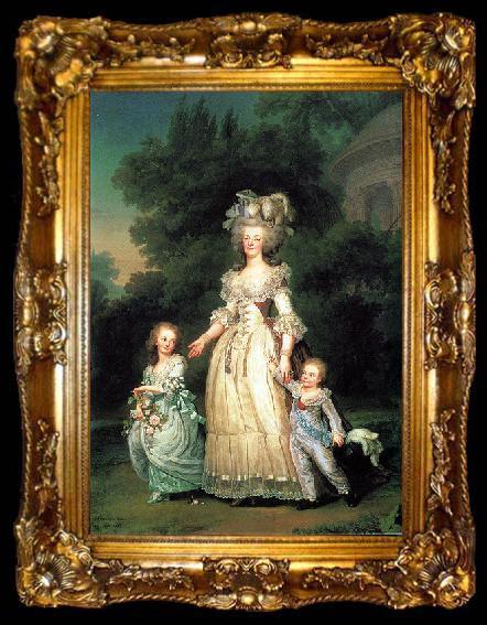 framed  unknow artist Marie Antoinette with her children, ta009-2