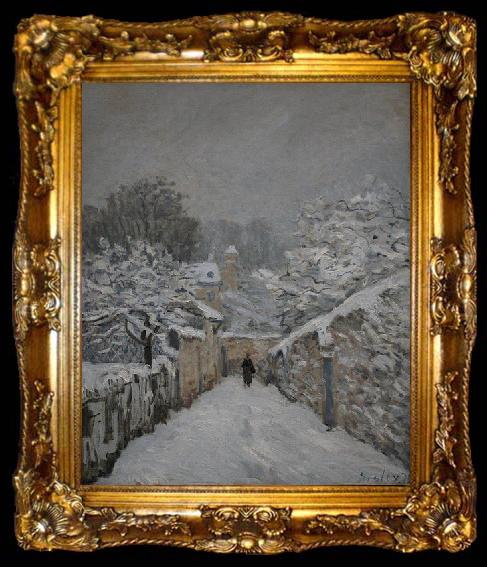 framed  unknow artist Painting of Alfred Sisley in the Orsay Museum, Paris, ta009-2