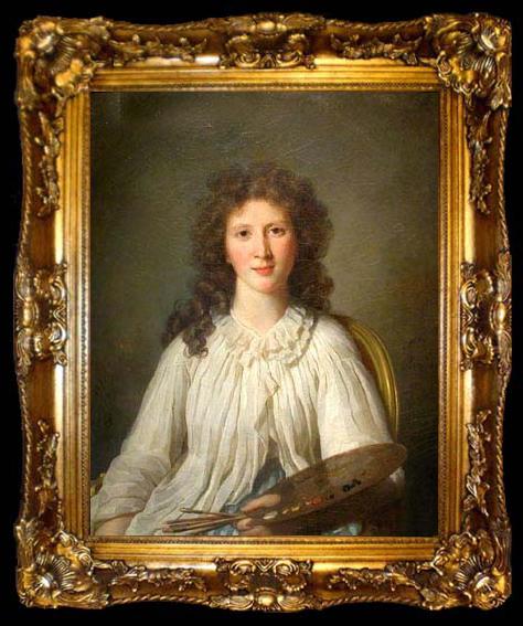 framed  unknow artist Portrait of Adelaide Binart epouse Lenoir, ta009-2